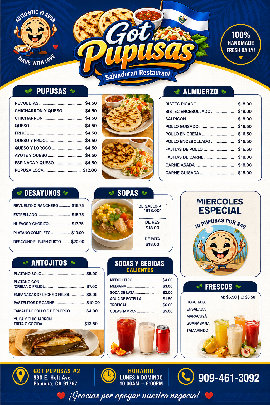 Got Pupusas Menu